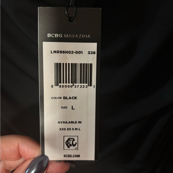 BCBGMaxAzria One Shoulder Black Dress - Picture 2 of 2